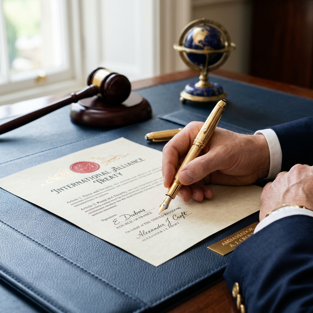 Diplomatic Treaty Signing Gavel